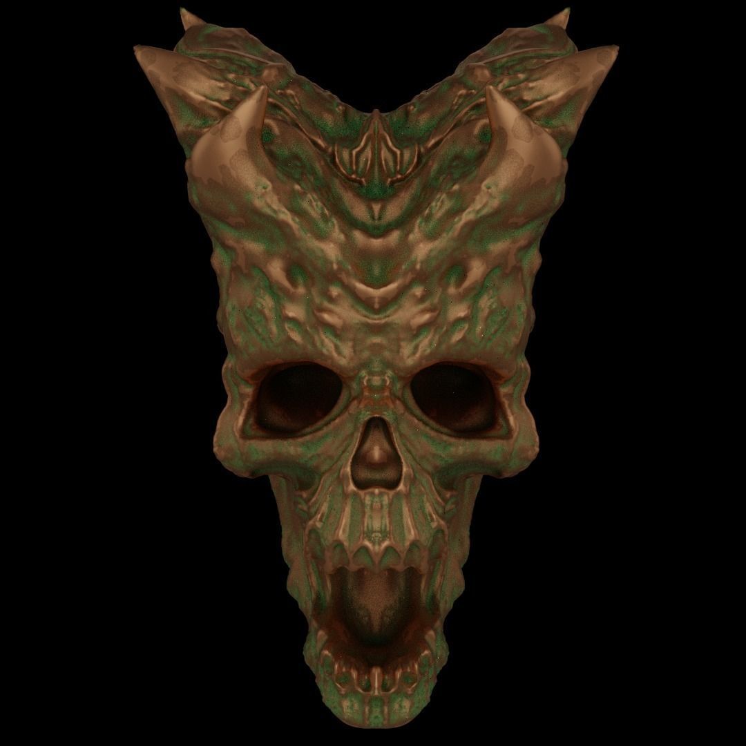 Copper Skull 3D model_4