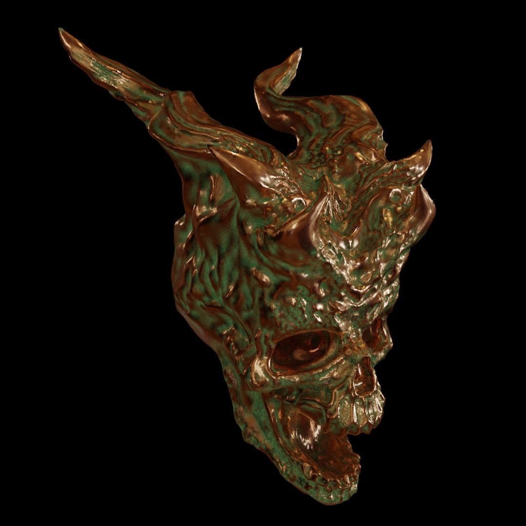 Copper Skull 3D model_1
