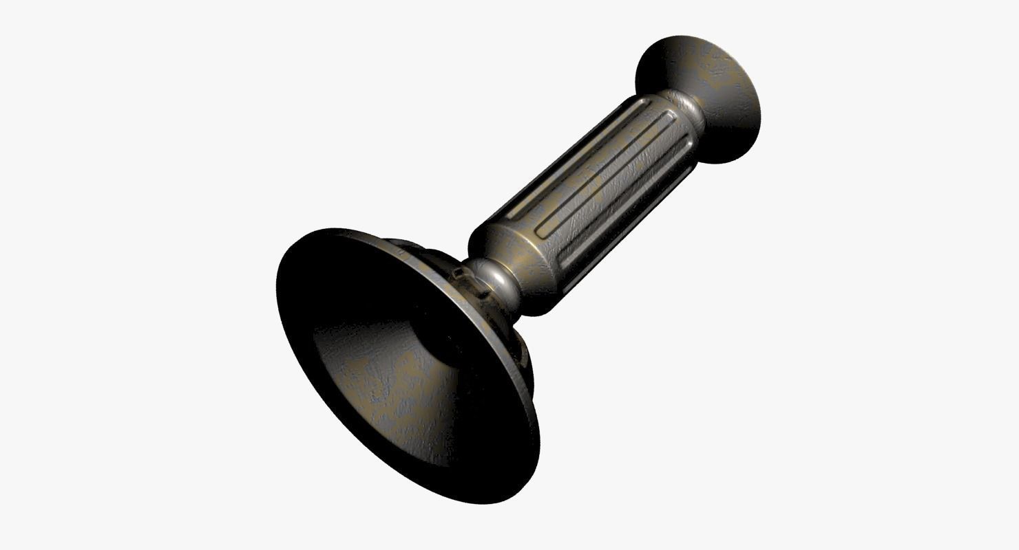 Candlestick metal Low-poly 3D model_2