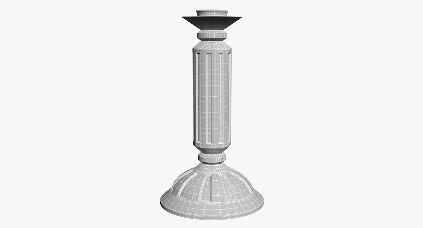 Candlestick metal Low-poly 3D model_7
