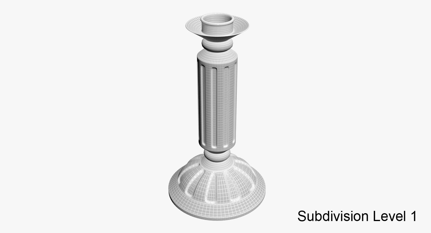 Candlestick metal Low-poly 3D model_10