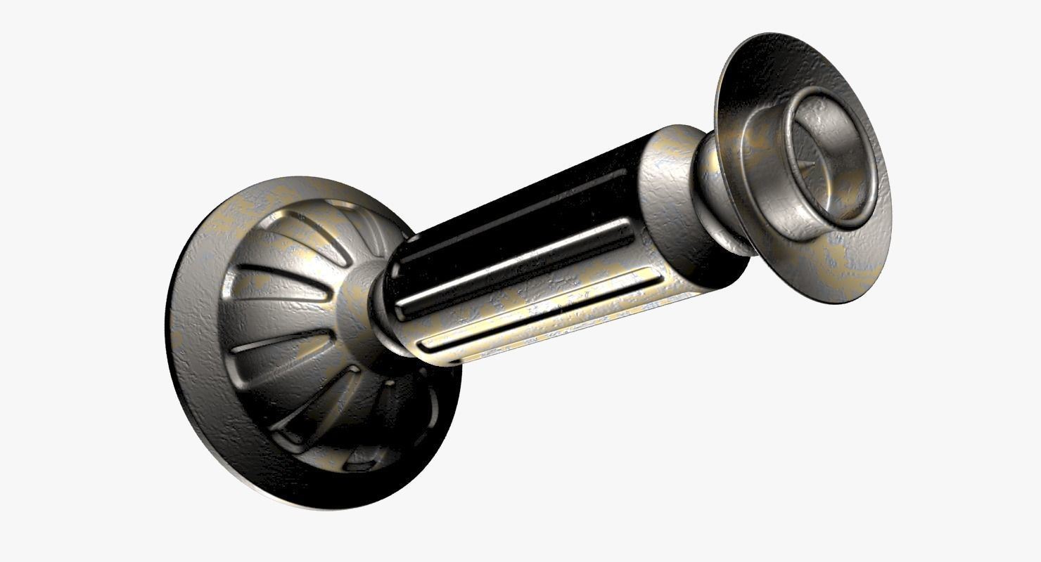 Candlestick metal Low-poly 3D model_3