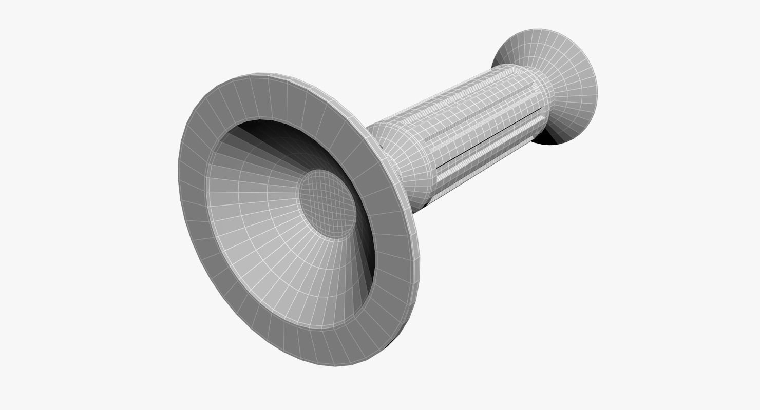 Candlestick metal Low-poly 3D model_9