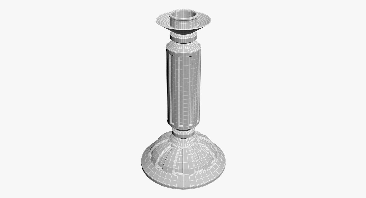 Candlestick metal Low-poly 3D model_6