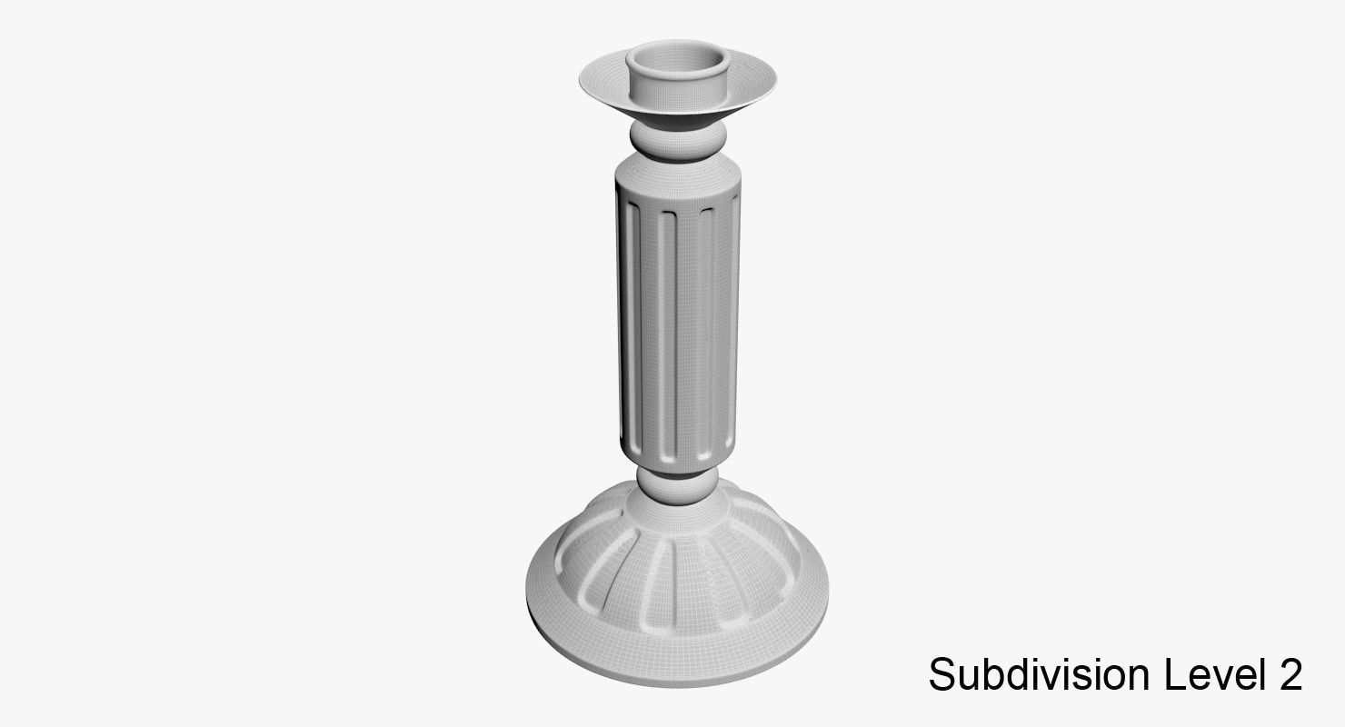 Candlestick metal Low-poly 3D model_11