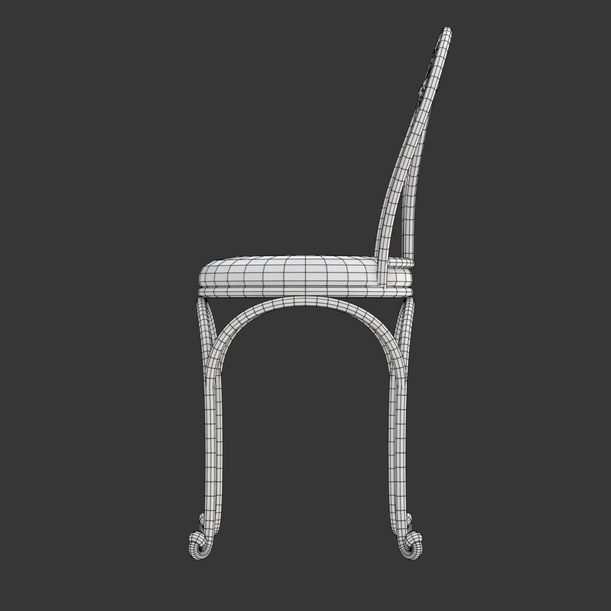 French Sidewalk Cafe Table with Chairs 3D model_21