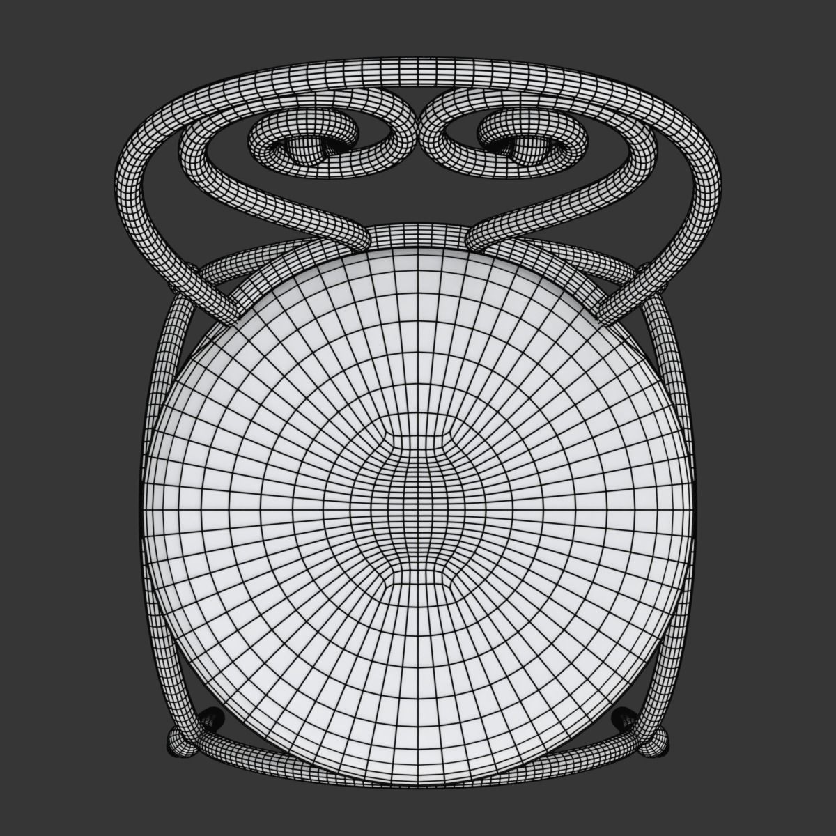 French Sidewalk Cafe Table with Chairs 3D model_32