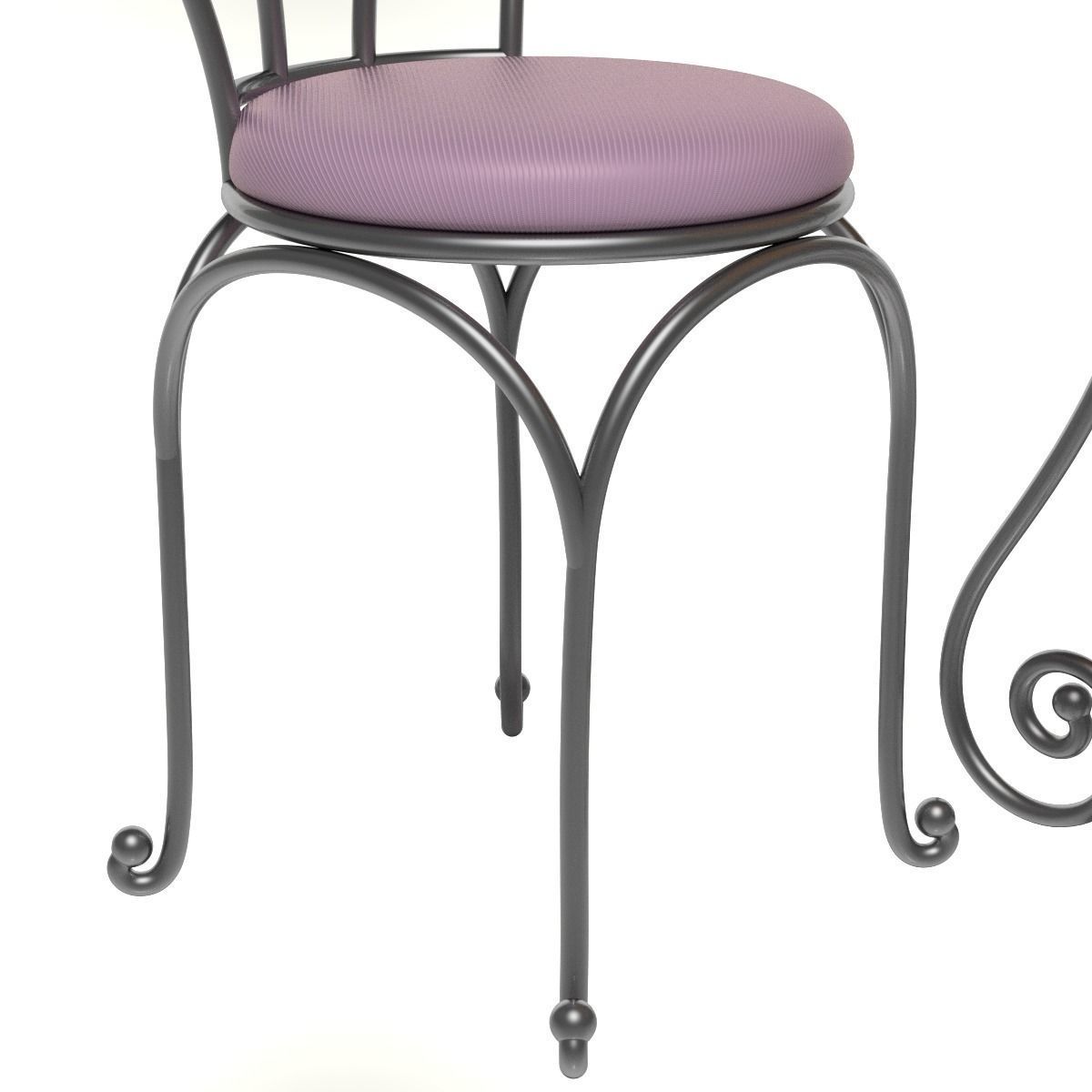 French Sidewalk Cafe Table with Chairs 3D model_5