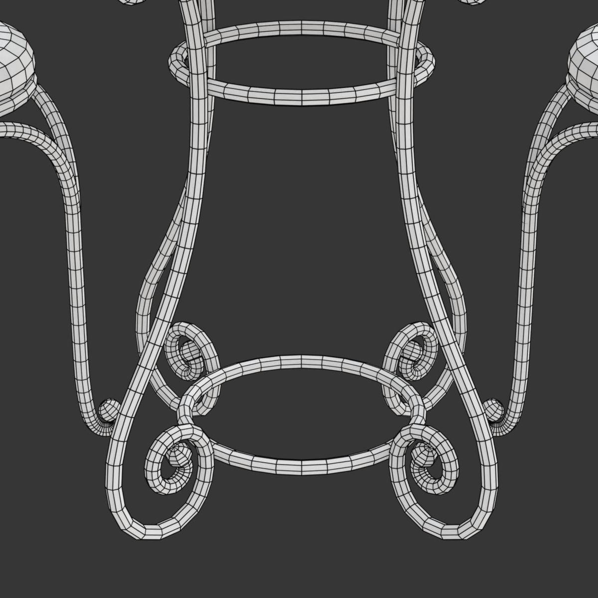 French Sidewalk Cafe Table with Chairs 3D model_22