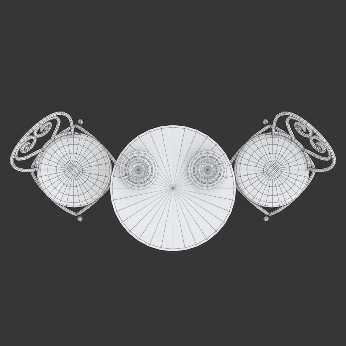 French Sidewalk Cafe Table with Chairs 3D model_29