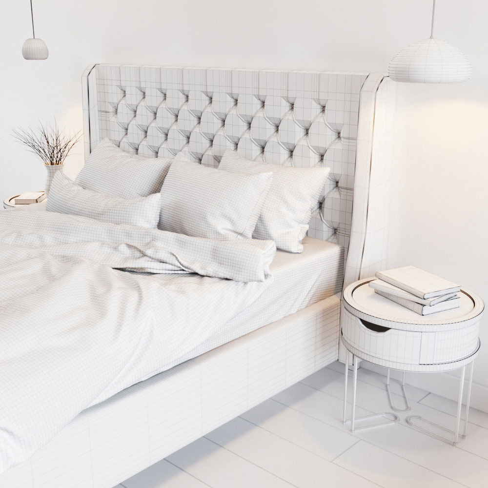 Bed - Rooma soft bedside - cosmorelax 3D model_5