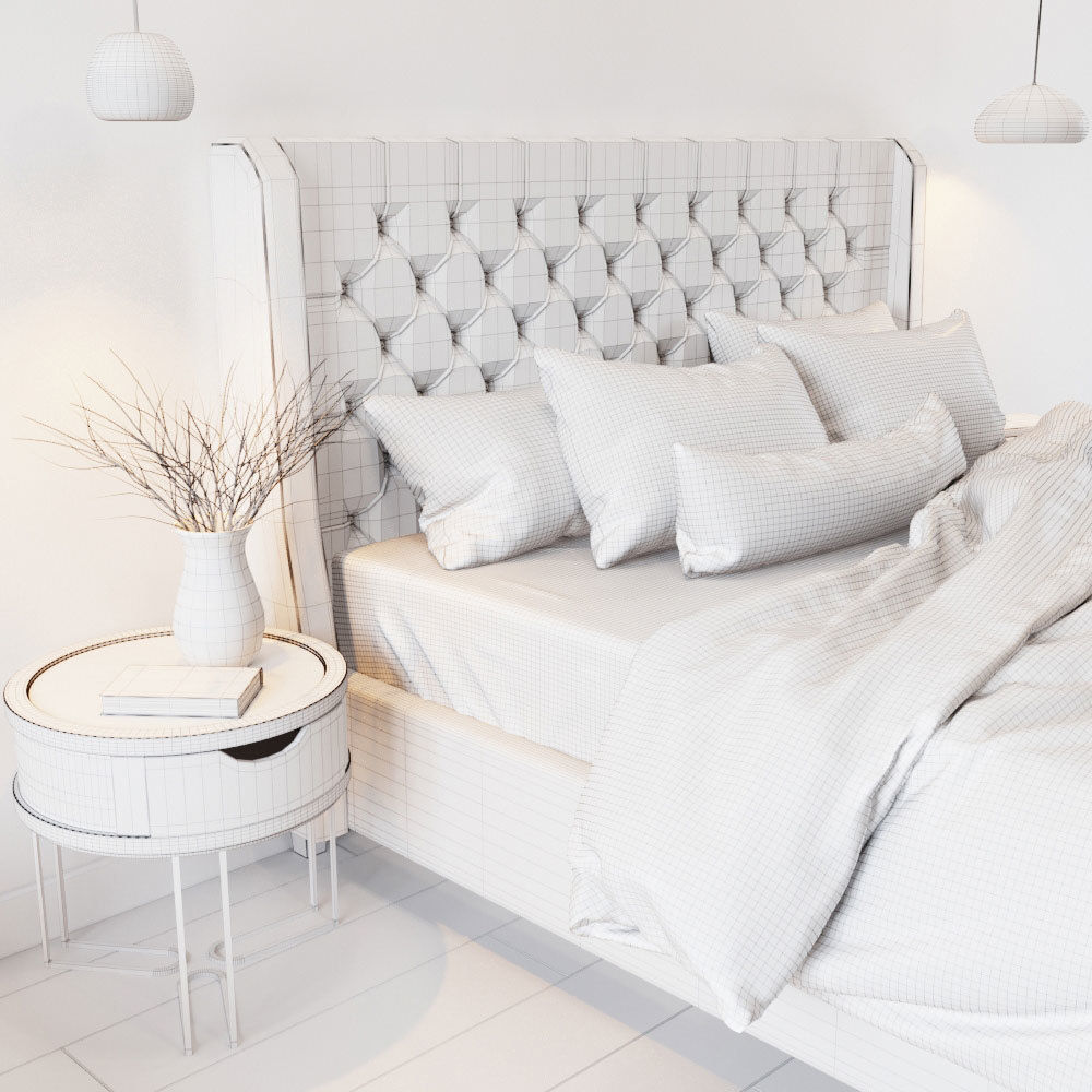 Bed - Rooma soft bedside - cosmorelax 3D model_4