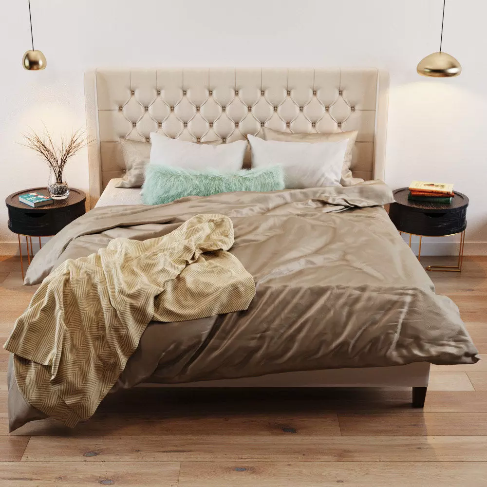 Bed - Rooma soft bedside - cosmorelax 3D model_0