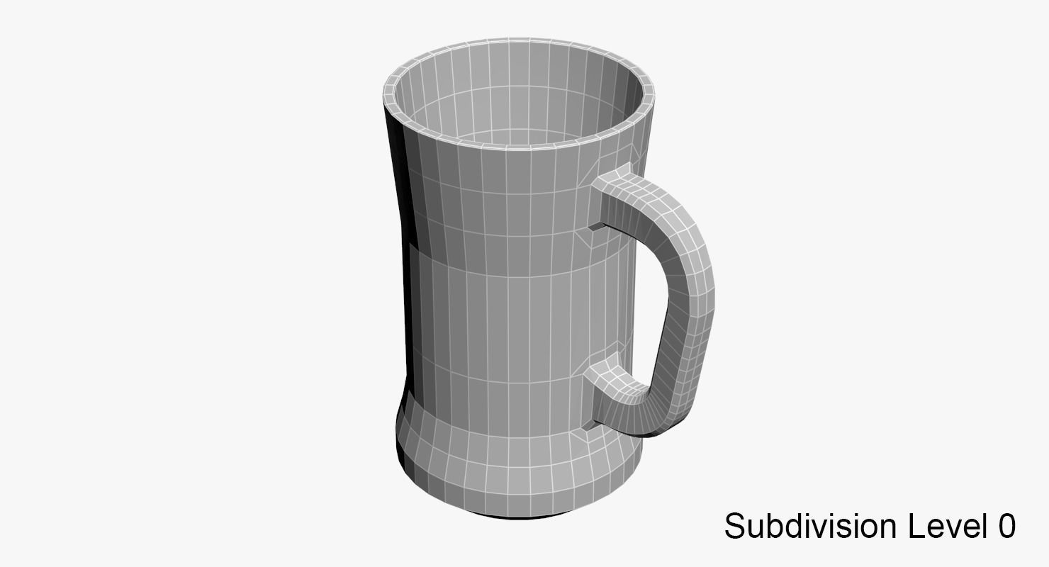 Glass Mug Low-poly 3D model_8