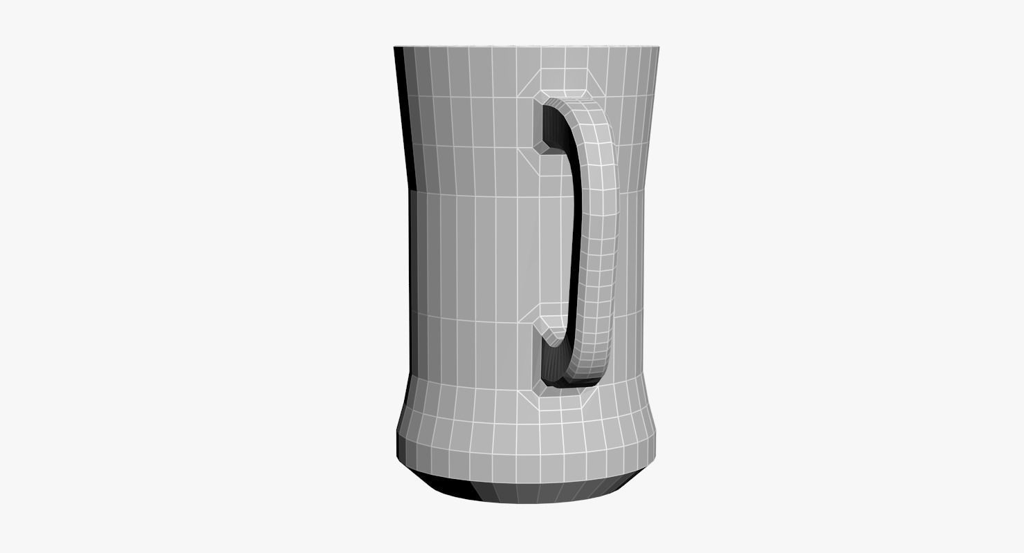 Glass Mug Low-poly 3D model_5