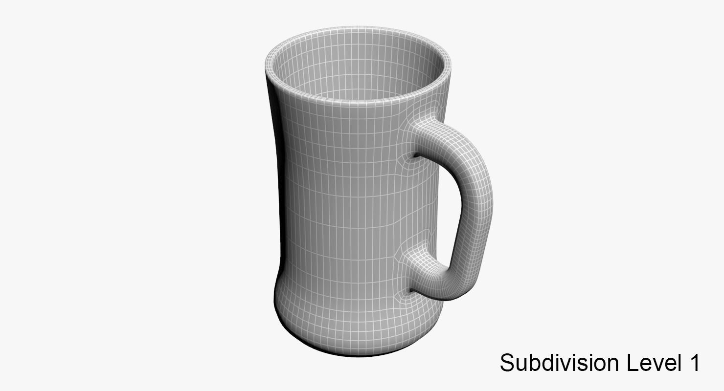Glass Mug Low-poly 3D model_9