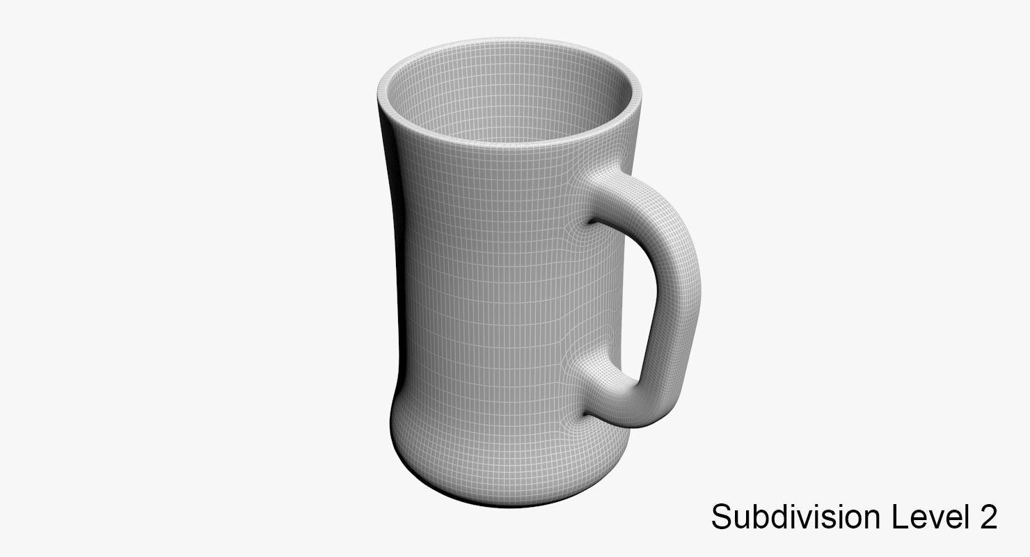Glass Mug Low-poly 3D model_10