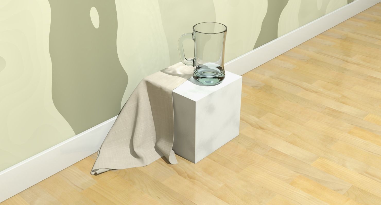 Glass Mug Low-poly 3D model_11