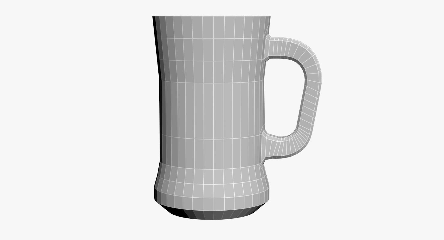 Glass Mug Low-poly 3D model_4
