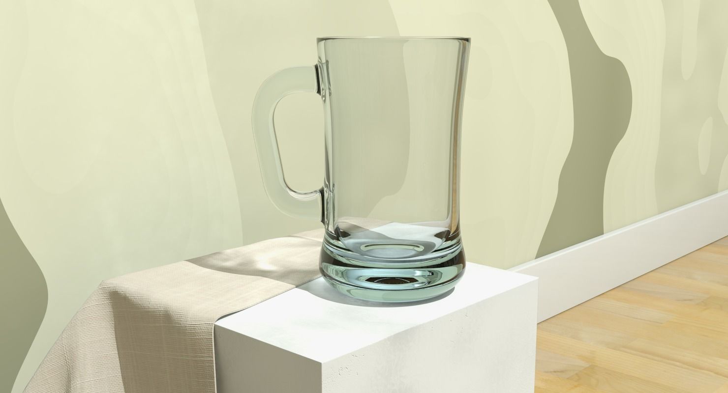 Glass Mug Low-poly 3D model_12