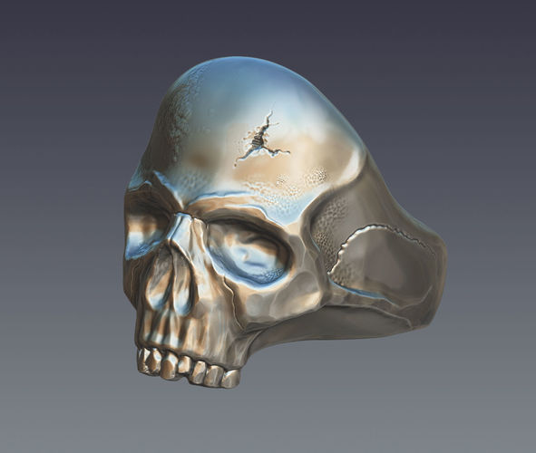 Skull ring 3D print model