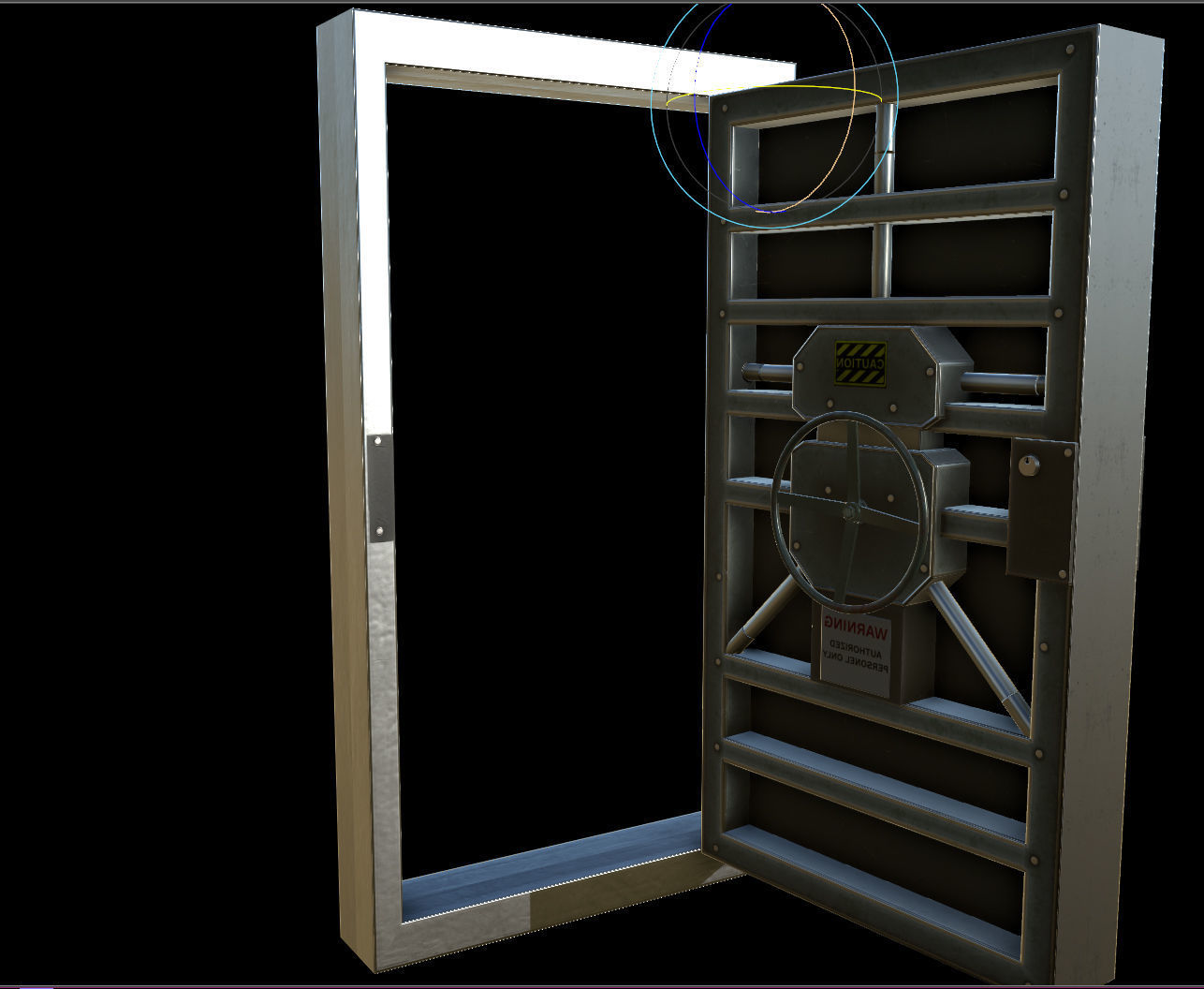 sci fi Metal door - PBR Low-poly 3D model_4