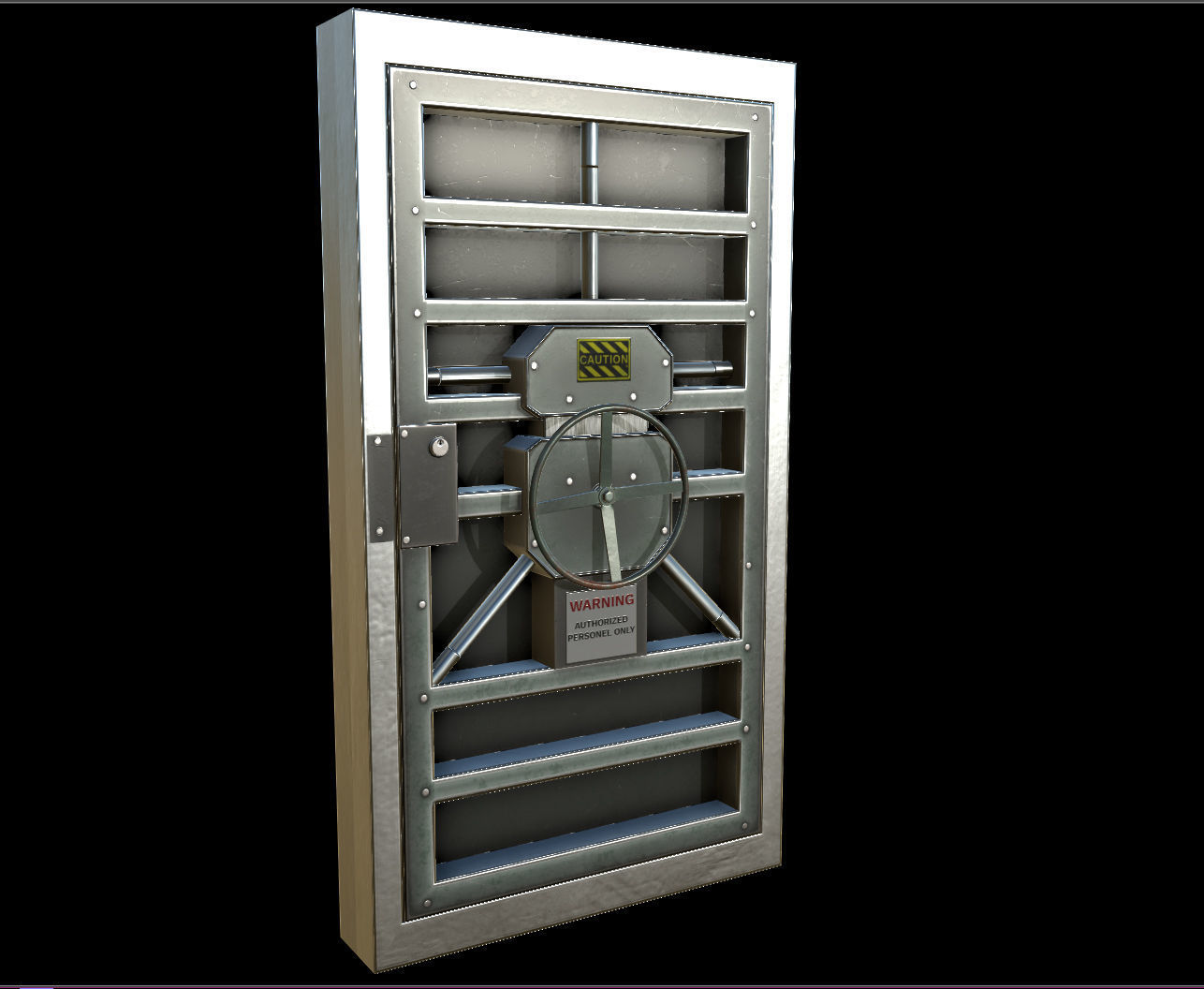 sci fi Metal door - PBR Low-poly 3D model_7