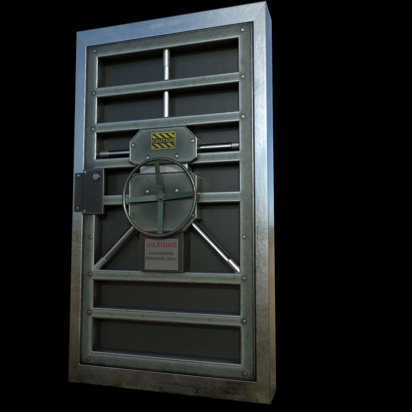 sci fi Metal door - PBR Low-poly 3D model_3