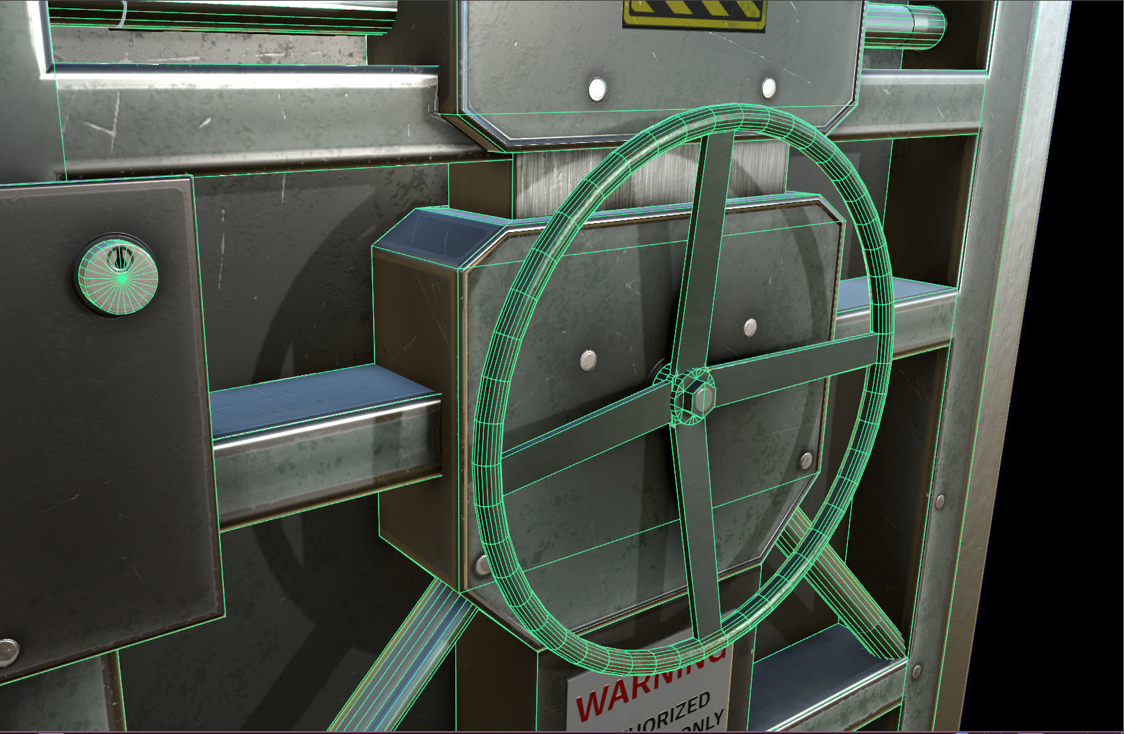 sci fi Metal door - PBR Low-poly 3D model_10