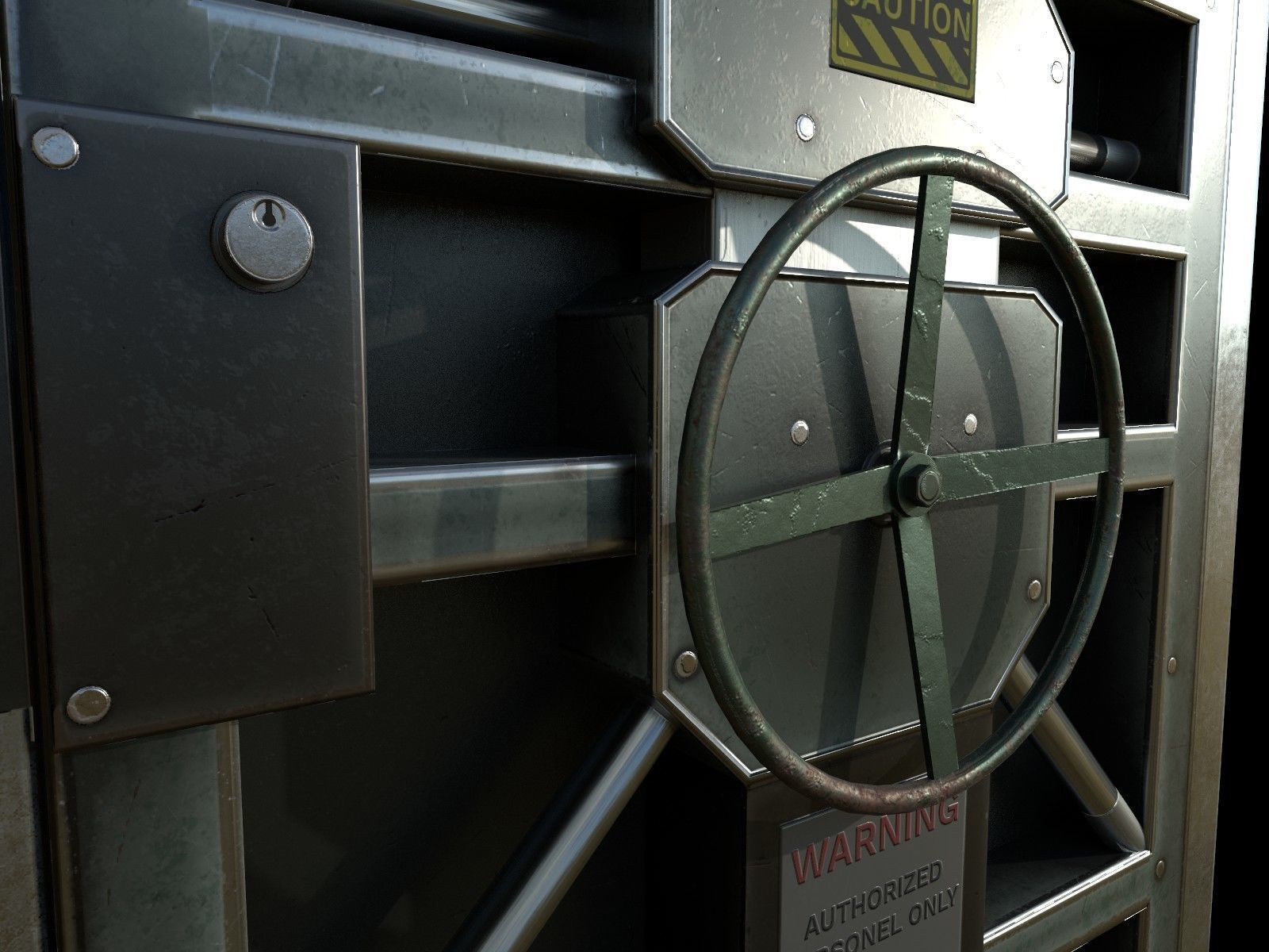 sci fi Metal door - PBR Low-poly 3D model_5