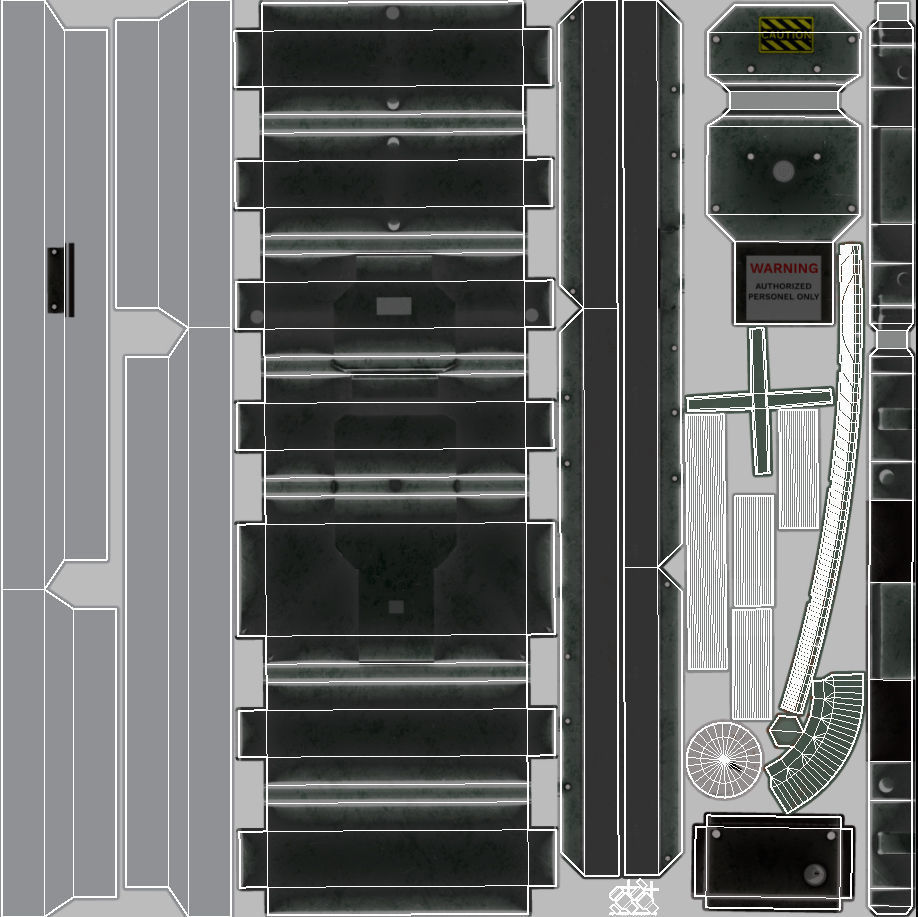 sci fi Metal door - PBR Low-poly 3D model_11