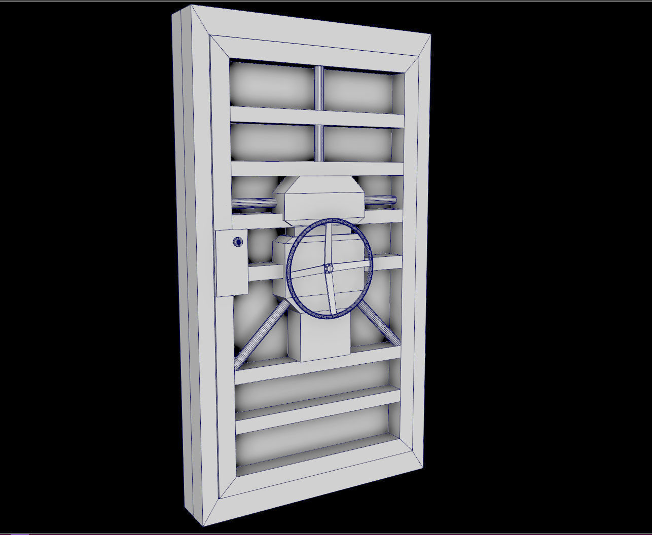 sci fi Metal door - PBR Low-poly 3D model_6