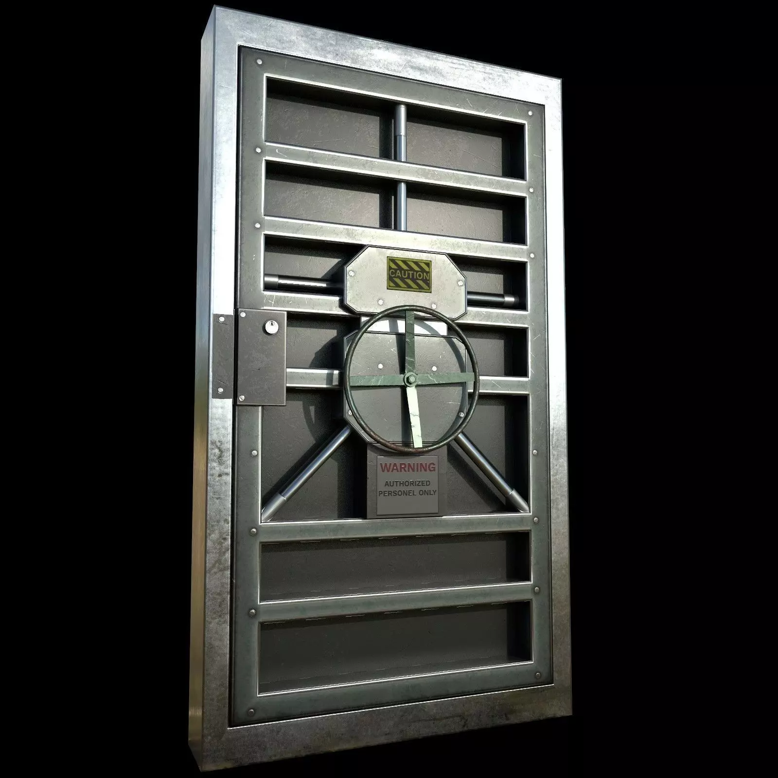 sci fi Metal door - PBR Low-poly 3D model_0