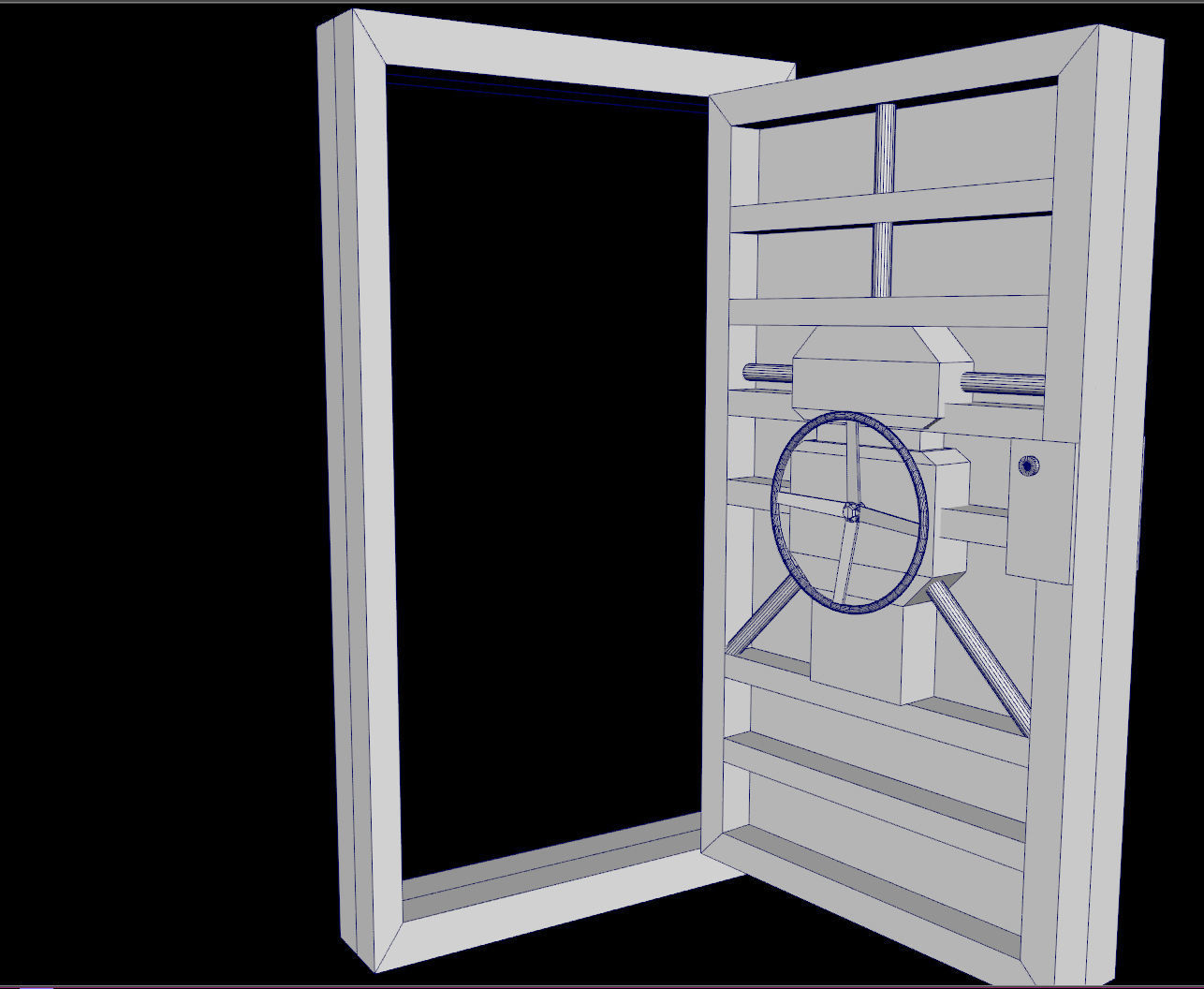 sci fi Metal door - PBR Low-poly 3D model_2