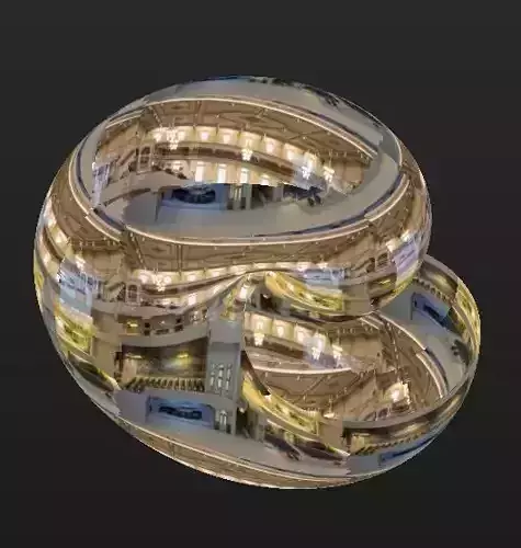 Eternity circular building with mirror in middle Free 3D model