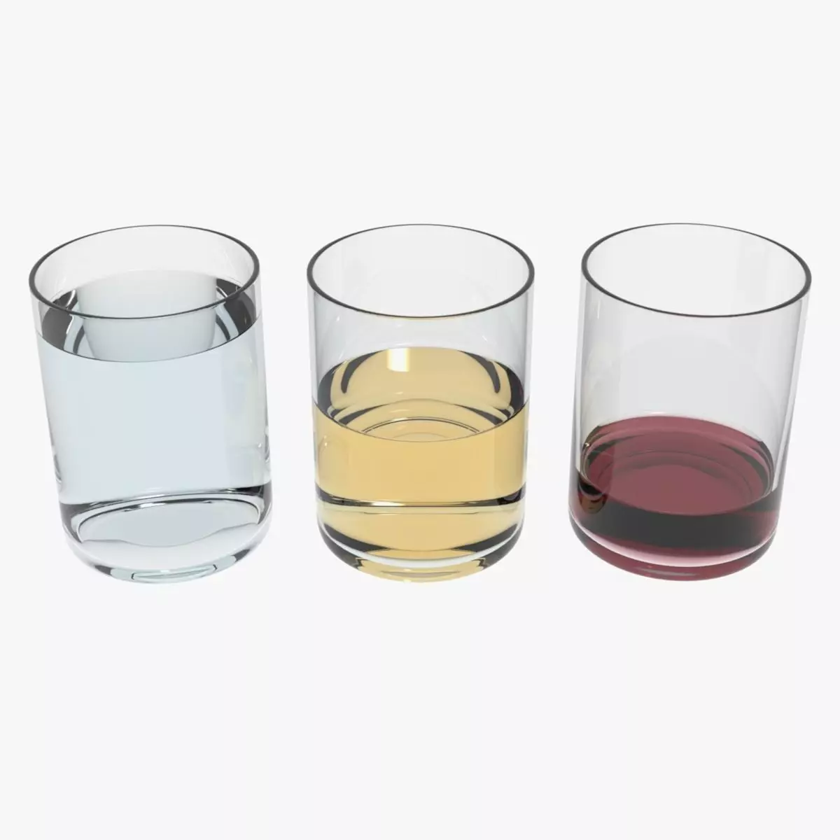 Glasses Transparent Liquids Low-poly 3D model_0