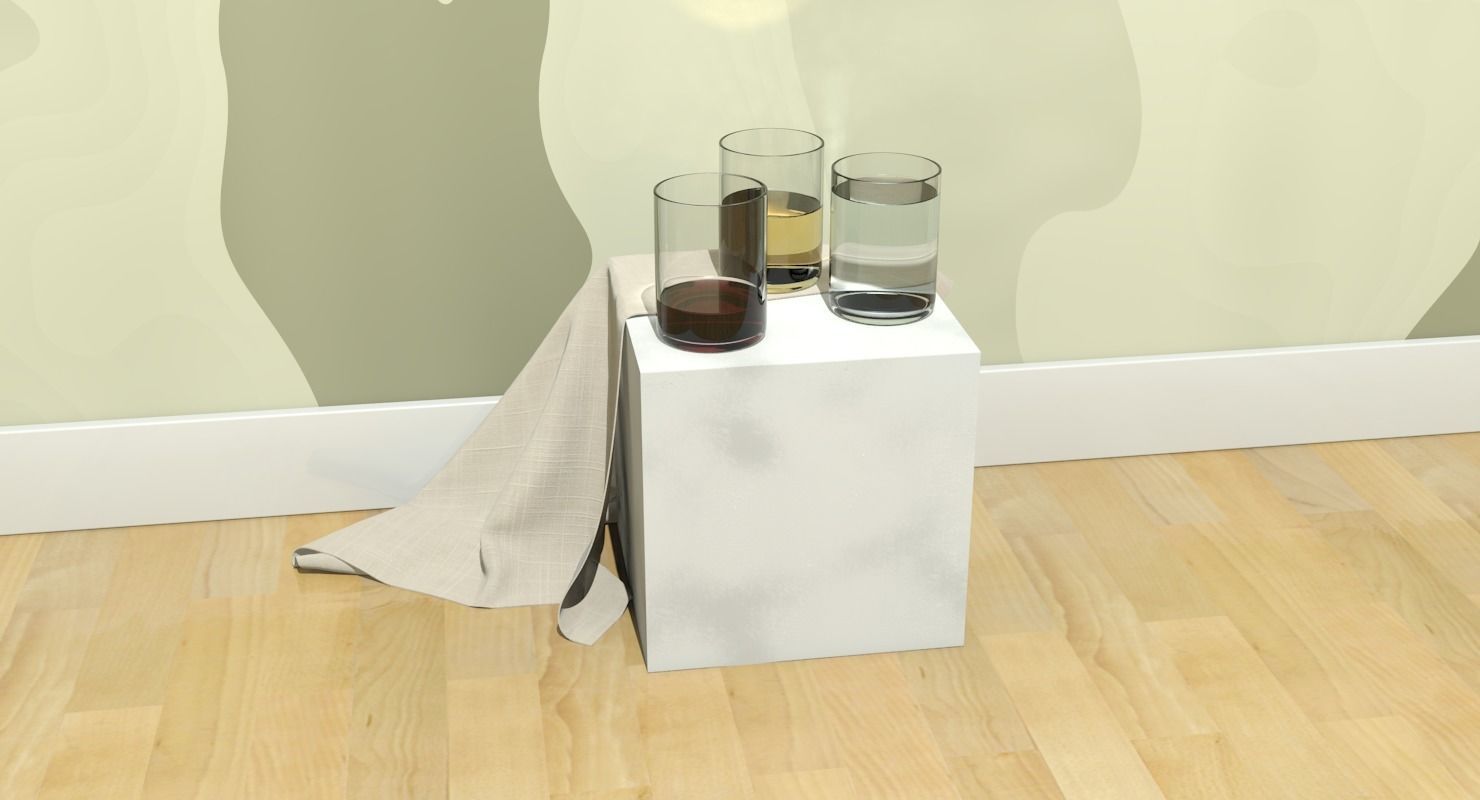 Glasses Transparent Liquids Low-poly 3D model_13