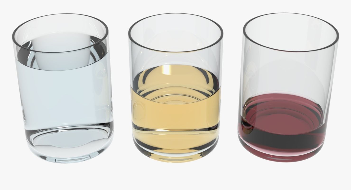 Glasses Transparent Liquids Low-poly 3D model_1