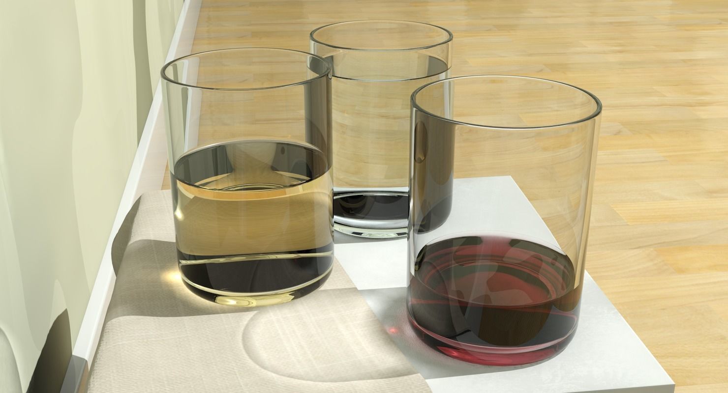 Glasses Transparent Liquids Low-poly 3D model_14