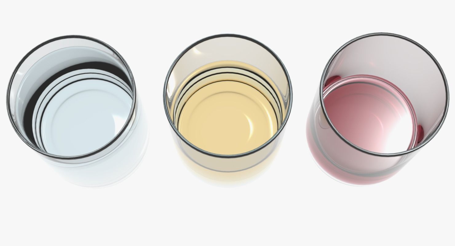 Glasses Transparent Liquids Low-poly 3D model_5