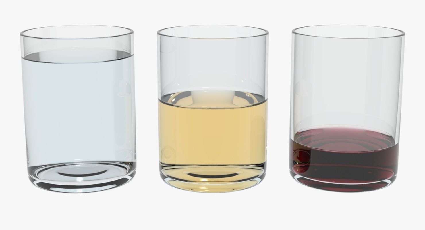 Glasses Transparent Liquids Low-poly 3D model_4