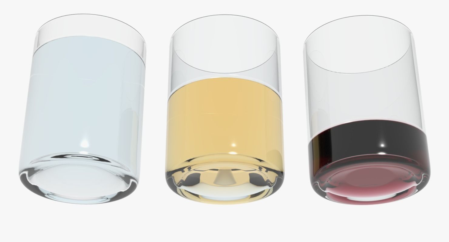 Glasses Transparent Liquids Low-poly 3D model_3