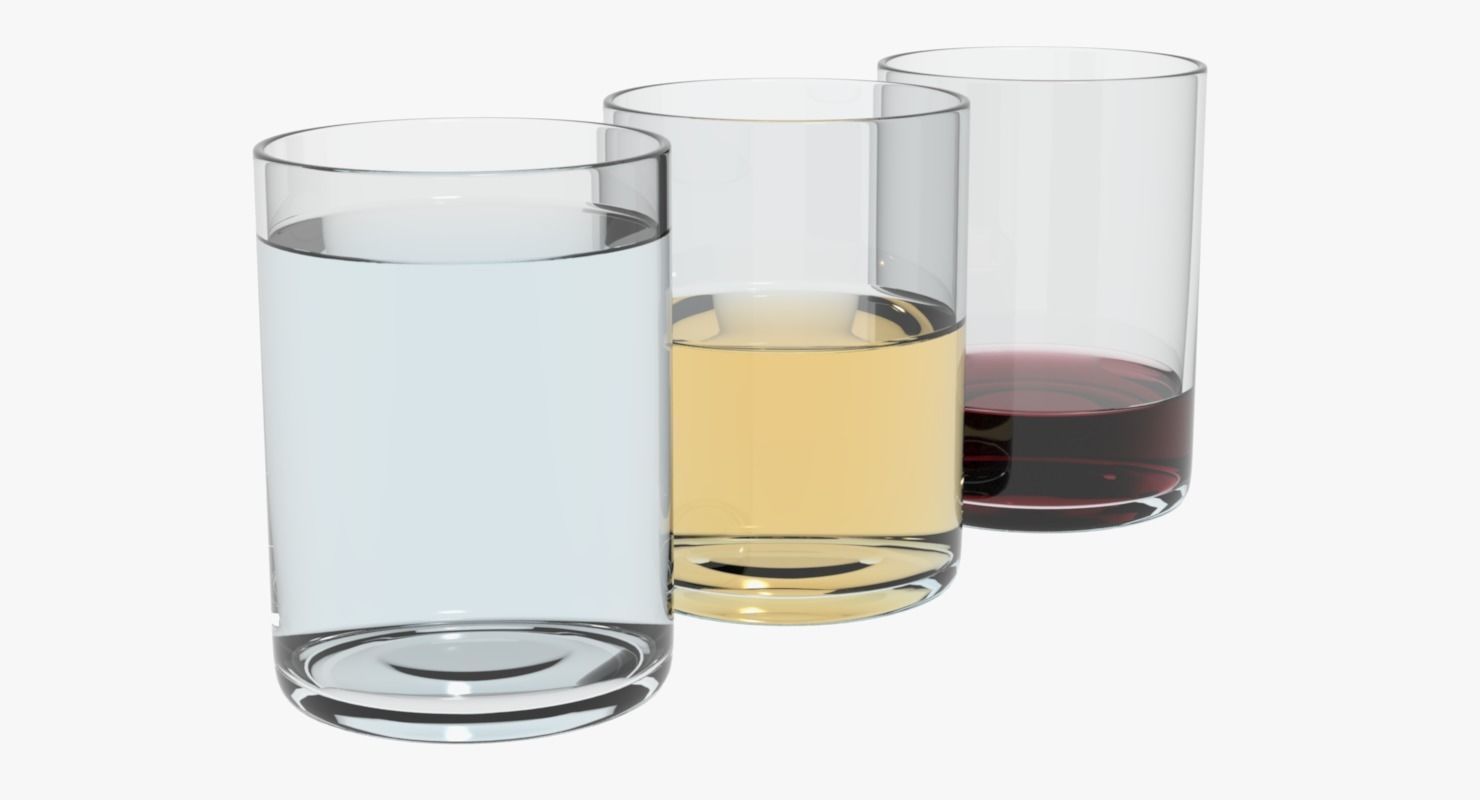 Glasses Transparent Liquids Low-poly 3D model_2