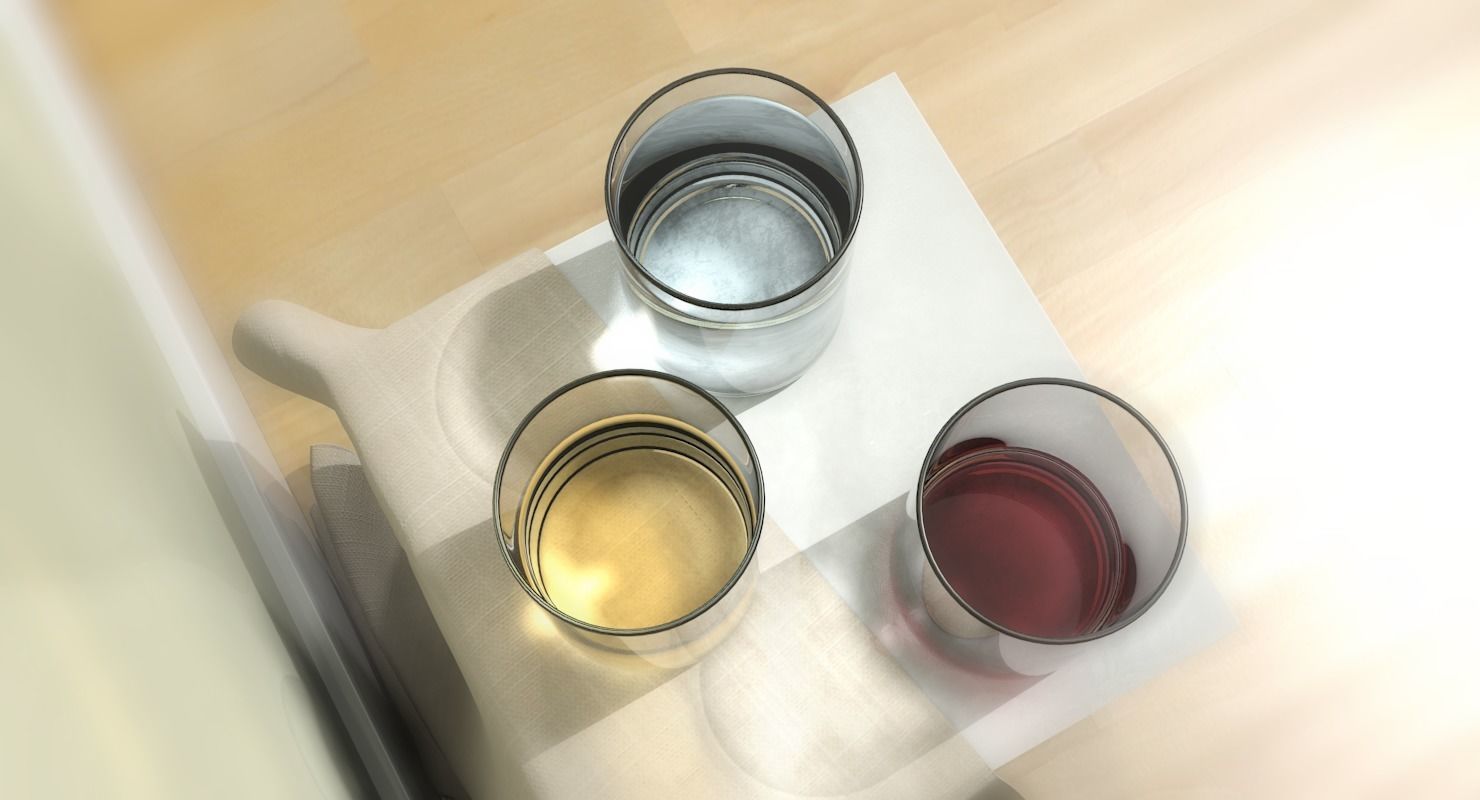 Glasses Transparent Liquids Low-poly 3D model_15
