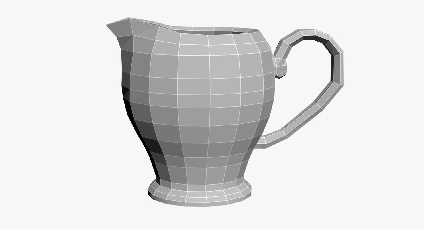 Milk Jug Low-poly 3D model_9