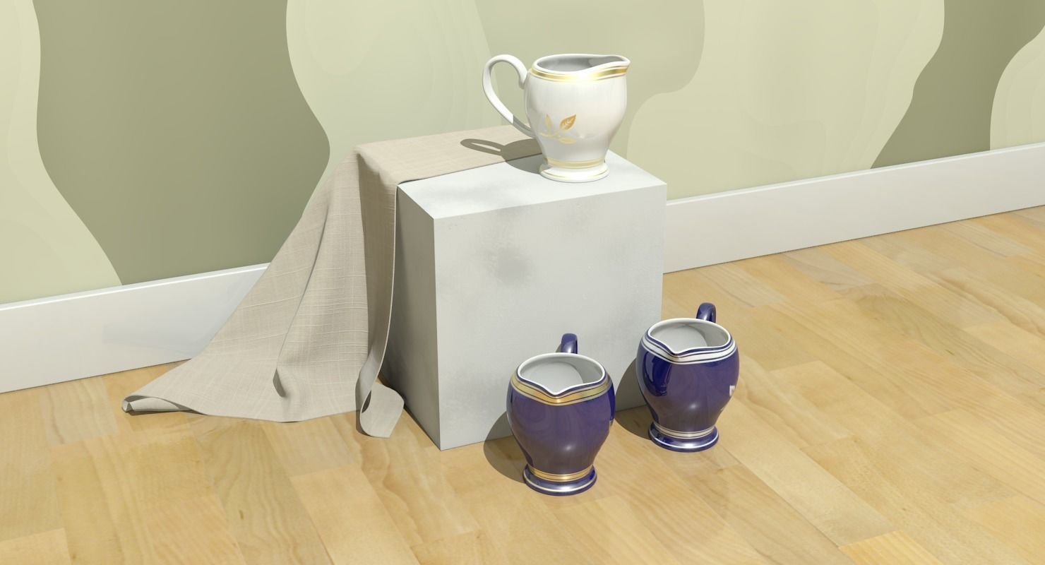 Milk Jug Low-poly 3D model_14