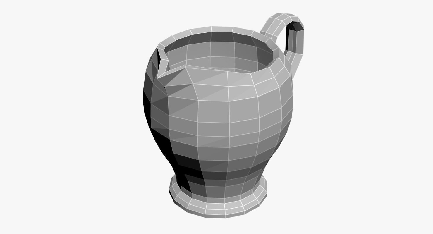 Milk Jug Low-poly 3D model_7