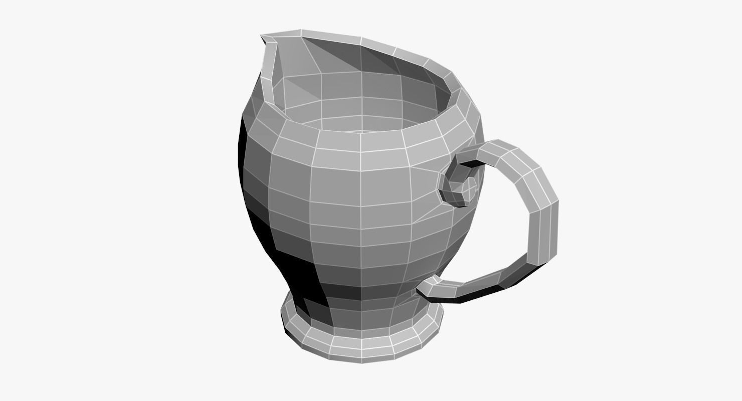 Milk Jug Low-poly 3D model_8