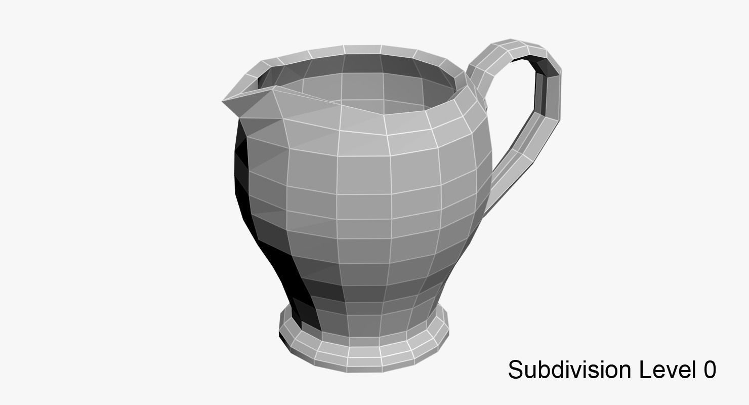 Milk Jug Low-poly 3D model_11