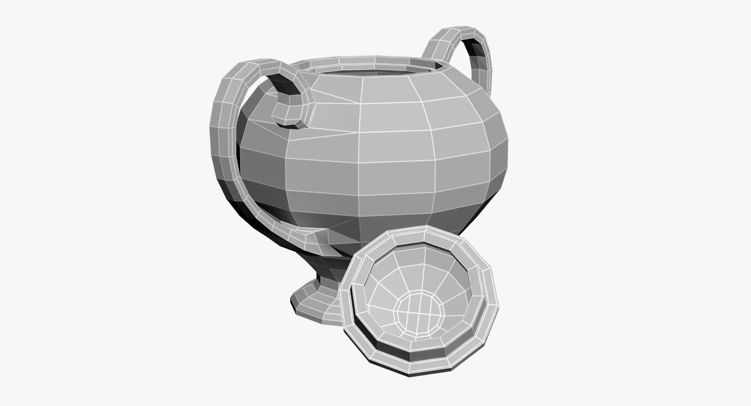 Sugar Bowl Low-poly 3D model_9